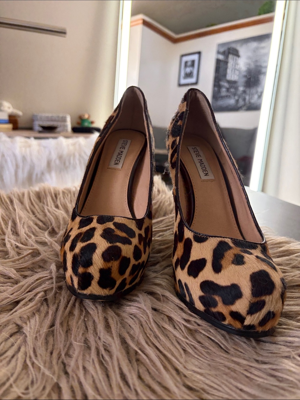 Steve Madden Leopard-Print Pointed Toe Pumps - Brown & Black